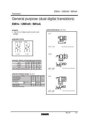 UMH4N Datasheet PDF ROHM Semiconductor