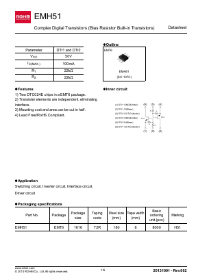 EMH51 Datasheet PDF ROHM Semiconductor