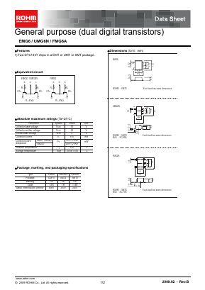 UMG6N Datasheet PDF ROHM Semiconductor