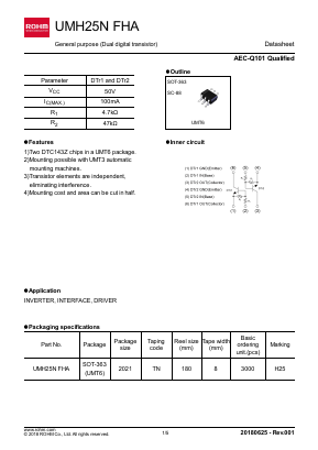 UMH25NFHA Datasheet PDF ROHM Semiconductor