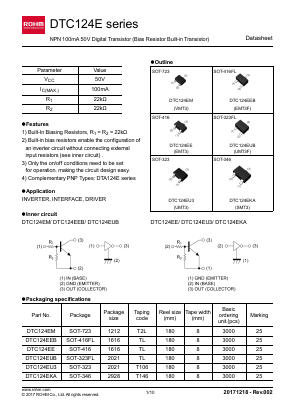 DTC124EKA Datasheet PDF ROHM Semiconductor