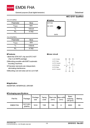 EMD6FHA Datasheet PDF ROHM Semiconductor