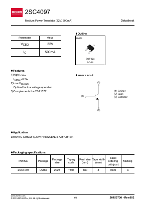 2SC4097 Datasheet PDF ROHM Semiconductor