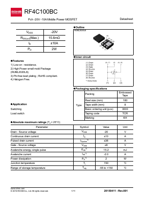 RF4C100BC Datasheet PDF ROHM Semiconductor