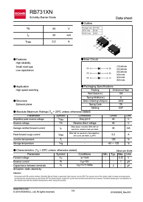 RB731XN Datasheet PDF ROHM Semiconductor