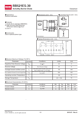 RB521ES-30 Datasheet PDF ROHM Semiconductor