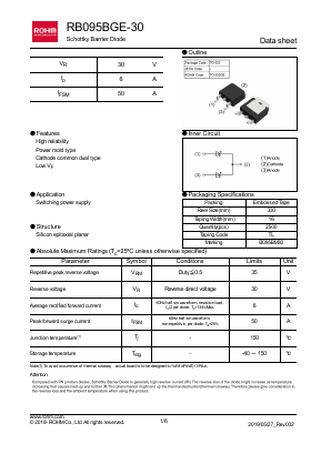 RB095BGE-30 Datasheet PDF ROHM Semiconductor