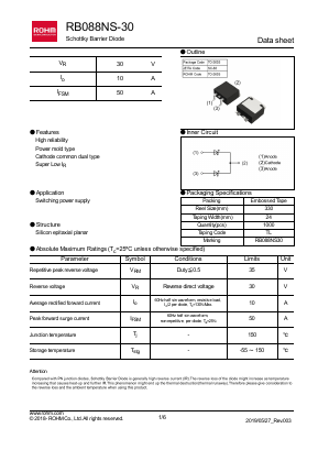 RB088NS-30 Datasheet PDF ROHM Semiconductor