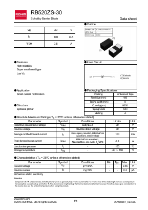 RB520ZS-30 Datasheet PDF ROHM Semiconductor