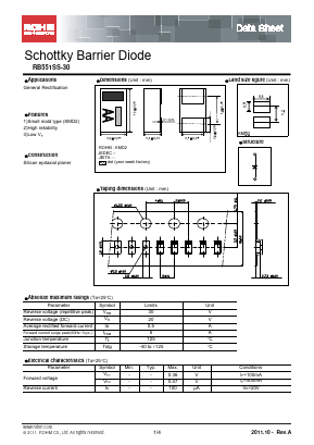 RB551SS-30 Datasheet PDF ROHM Semiconductor