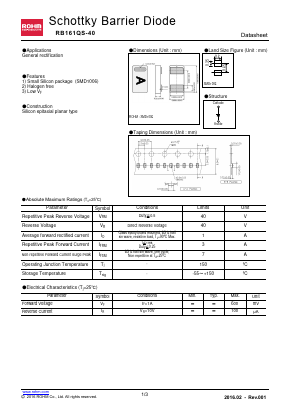 RB161QS-40 Datasheet PDF ROHM Semiconductor