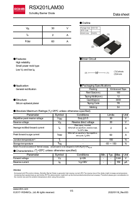 RSX201LAM30 Datasheet PDF ROHM Semiconductor