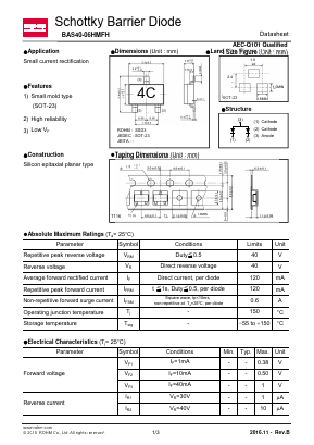 BAS40-06HMFH Datasheet PDF ROHM Semiconductor