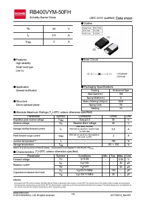 RB400VYM-50FH Datasheet PDF ROHM Semiconductor