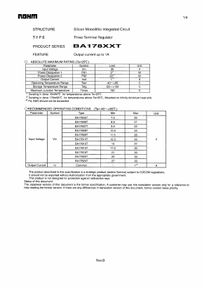 BA178XXT Datasheet PDF ROHM Semiconductor