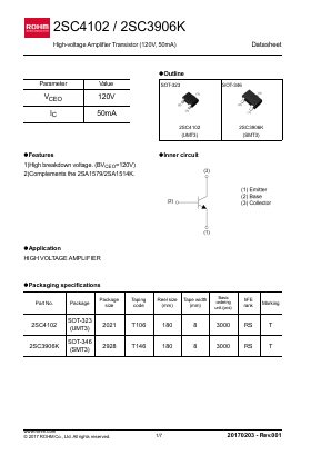 2SC3906K Datasheet PDF ROHM Semiconductor