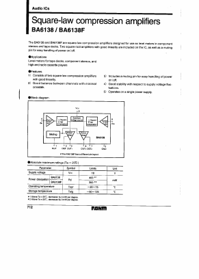 BA6138F Datasheet PDF ROHM Semiconductor