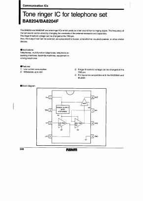 BA8204F Datasheet PDF ROHM Semiconductor