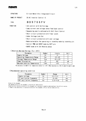 BD9766FV Datasheet PDF ROHM Semiconductor