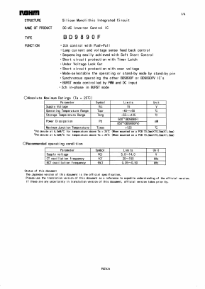 BD9890F Datasheet PDF ROHM Semiconductor