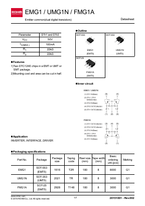 UMG1NTR Datasheet PDF ROHM Semiconductor