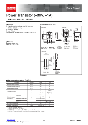 2SB1260Q Datasheet PDF ROHM Semiconductor