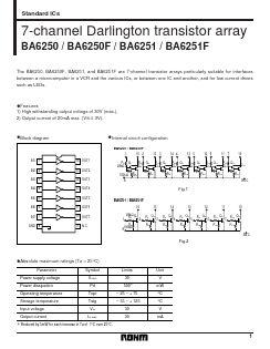 BA6250 Datasheet PDF ROHM Semiconductor