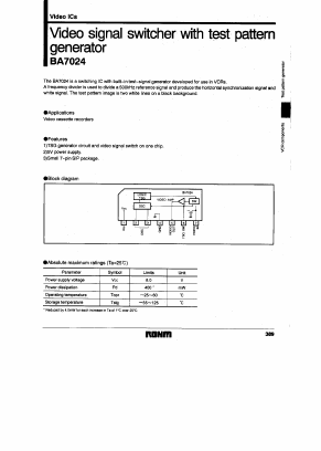 BA7024 Datasheet PDF ROHM Semiconductor