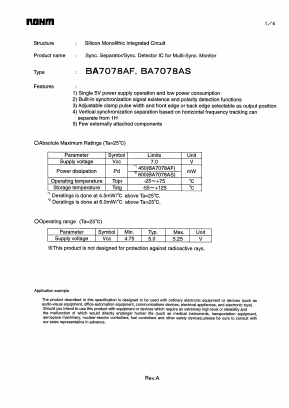 BA7078AF Datasheet PDF ROHM Semiconductor
