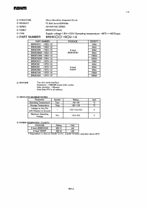 BR24C01A-10SU-1.8 Datasheet PDF ROHM Semiconductor