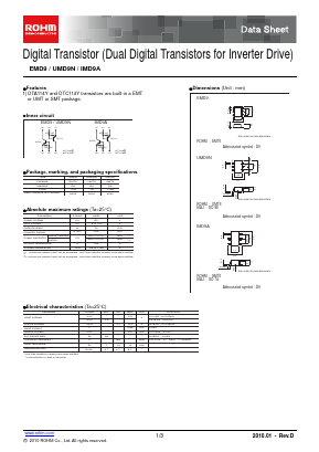 EMD9T2R Datasheet PDF ROHM Semiconductor