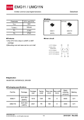 EMG11 Datasheet PDF ROHM Semiconductor