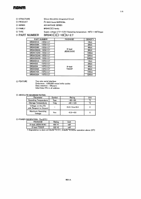 BR24C16A-10TU-2.7 Datasheet PDF ROHM Semiconductor