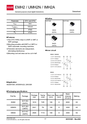 EMH2T2R Datasheet PDF ROHM Semiconductor