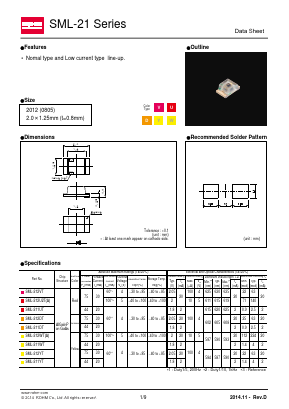 SML-212U2T Datasheet PDF ROHM Semiconductor