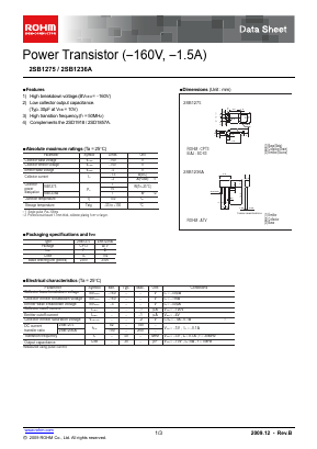 B1236A Datasheet PDF ROHM Semiconductor