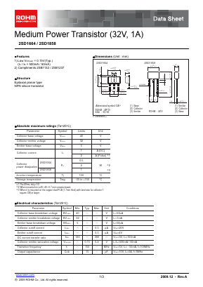 2SD1664T100R Datasheet PDF ROHM Semiconductor