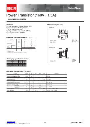 2SD1857A Datasheet PDF ROHM Semiconductor