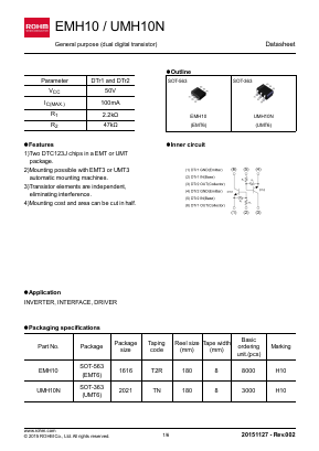 EMH10 Datasheet PDF ROHM Semiconductor