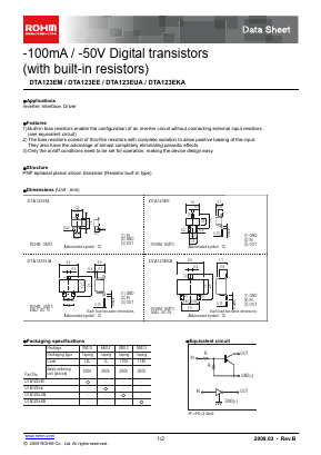 DTA123EUA_09 Datasheet PDF ROHM Semiconductor