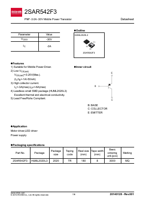 2SAR563F3 Datasheet PDF ROHM Semiconductor