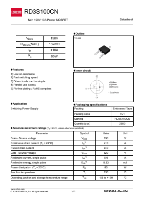 RD3S100CN Datasheet PDF ROHM Semiconductor