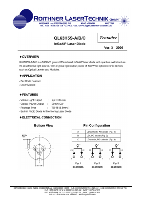 QL63H5S-A Datasheet PDF Roithner LaserTechnik GmbH