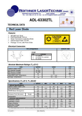 ADL-63302TL Datasheet PDF Roithner LaserTechnik GmbH