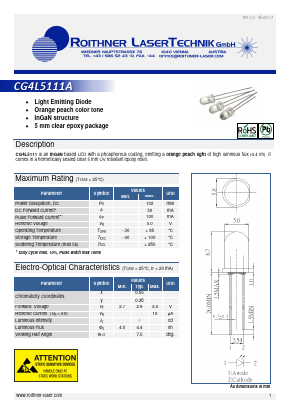 CG4L5111A Datasheet PDF Roithner LaserTechnik GmbH