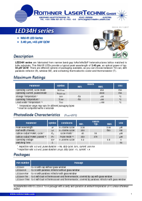 LED34H-TW Datasheet PDF Roithner LaserTechnik GmbH