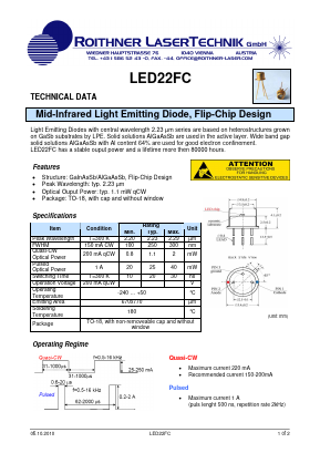 LED22FC Datasheet PDF Roithner LaserTechnik GmbH