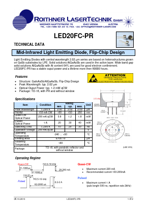 LED20FC-PR Datasheet PDF Roithner LaserTechnik GmbH