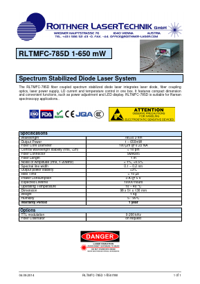RLTMFC-785D Datasheet PDF Roithner LaserTechnik GmbH