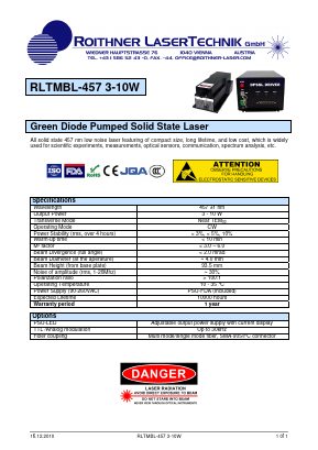 RLTMBL-457 Datasheet PDF Roithner LaserTechnik GmbH